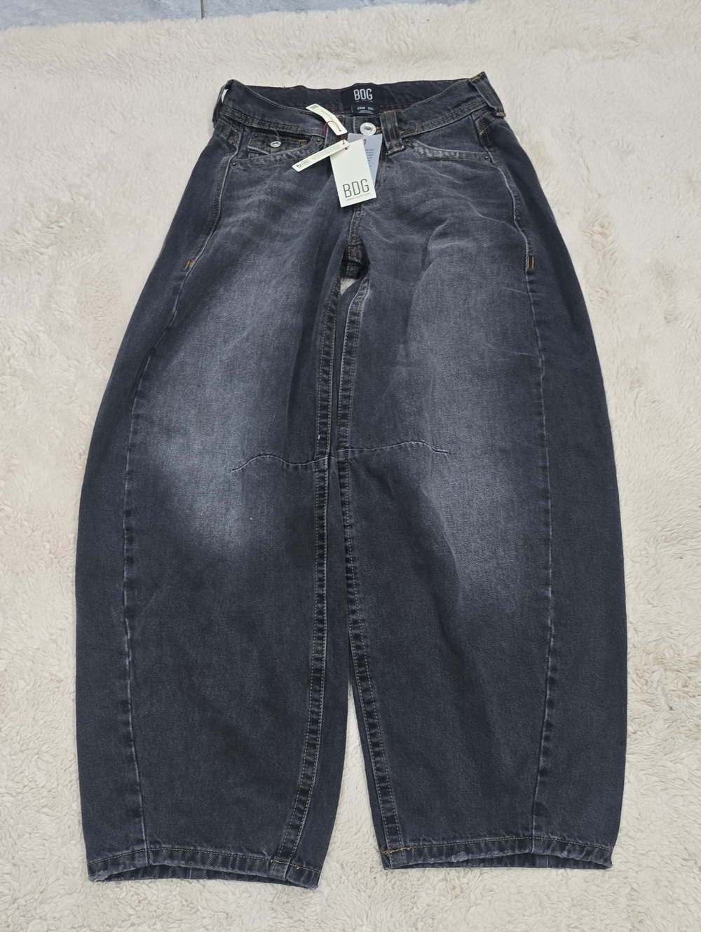 BDG Women's Washed Black High-Rise Balloon Jeans